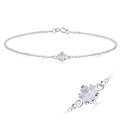 Lovely CZ Crystal Silver Bracelet BRS-1102